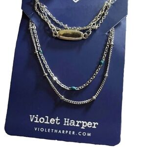 Violet Harper Silver Double Strand Necklace & Bracelet Set